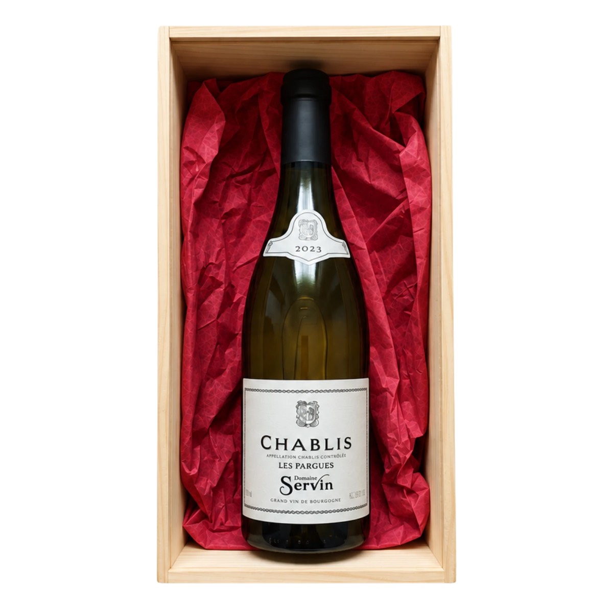Coffret Le Souvenir : une bouteille de vin dans un coffret en bois